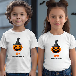 Camiseta Infantil Halloween Pumpkin "BOO!" - Nome Personalizado