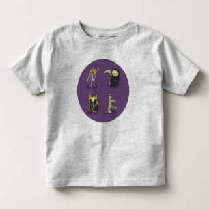 Camiseta Infantil Halloween Skeleton Dracula Mummy Grim Reaper