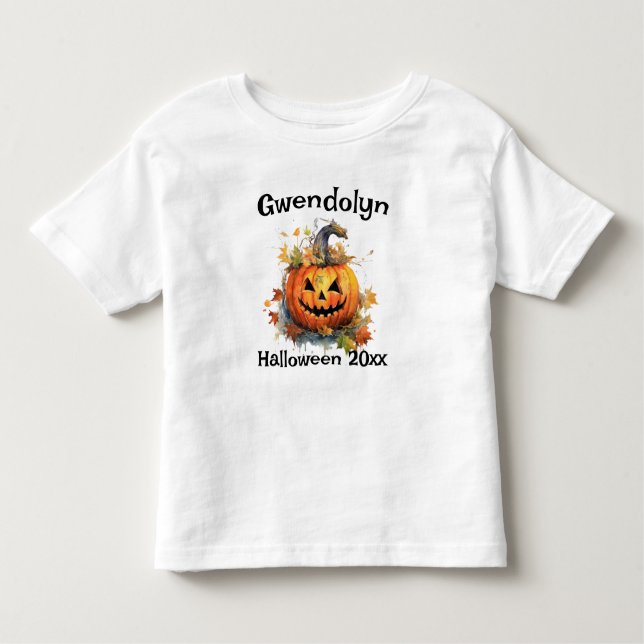 Camiseta Infantil Halloween Tshirt Jack-o-lantern Personalize (Frente)
