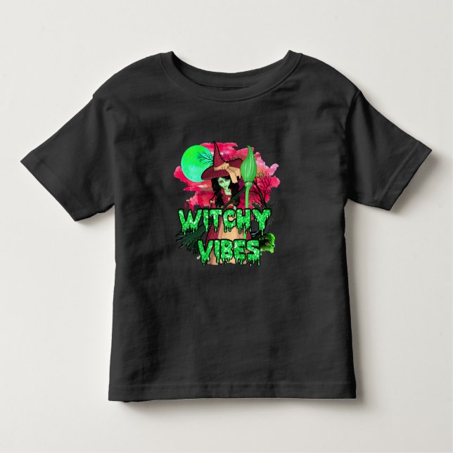 Camiseta Infantil Halloween Witchy Vibes (Frente)