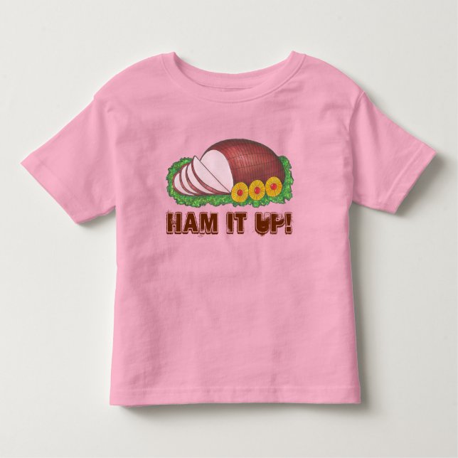 Camiseta Infantil HAM IT UP Funny Holiday Ugly Christmas Sweater (Frente)