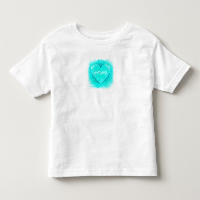 Camiseta Infantil HAMbWG - Camisa-T para crianças - Aqua cardíaca en (Frente)