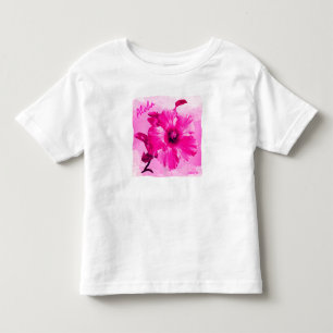 Camiseta Infantil HAMbyWG - Menina Pequena Rosa Brilhante Hawaiiano
