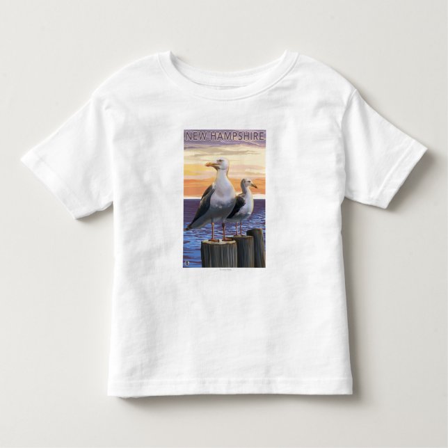 Camiseta Infantil HampshireSea novo Gulls a cena (Frente)