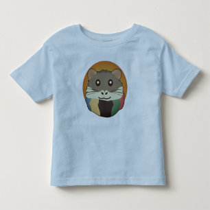 Camiseta Infantil Hamster 🐹 animal bonito com cachecol listrado col