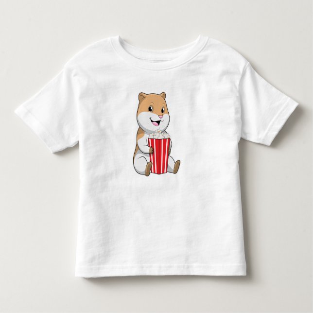 Camiseta Infantil Hamster com Cone de Pipoca (Frente)