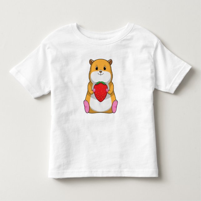 Camiseta Infantil Hamster com Morango (Frente)