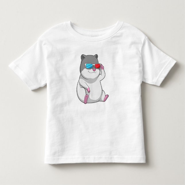 Camiseta Infantil Hamster com Óculos (Frente)