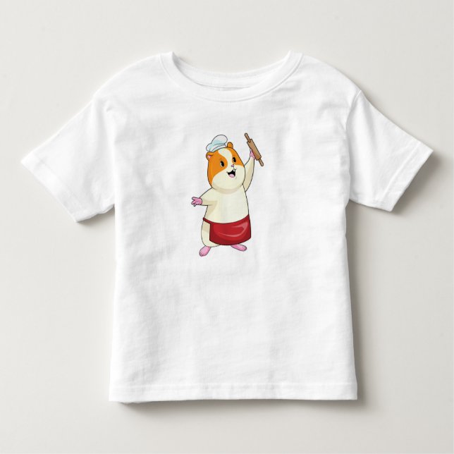 Camiseta Infantil Hamster como Baker com Rolling pin (Frente)