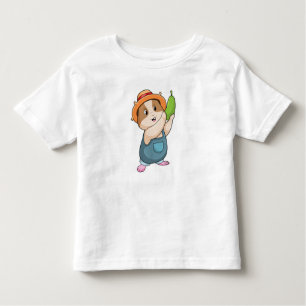 Camiseta Infantil Hamster como fazendeiro com abobrinha