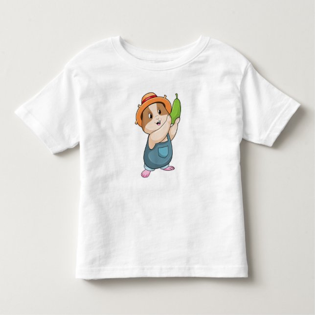 Camiseta Infantil Hamster como fazendeiro com abobrinha (Frente)