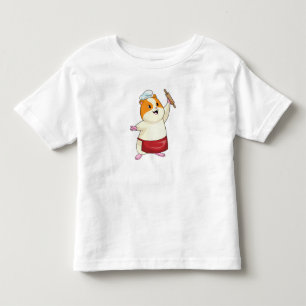 Camiseta Infantil Hamster como Padeiro com Rolo de Massa