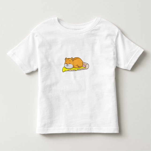 Camiseta Infantil Hamster e Pizza com Queijo (Frente)
