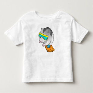 Camiseta Infantil Hamster Snowboarder Snowboard