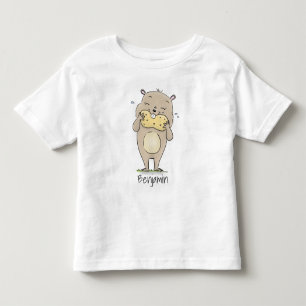 Camiseta Infantil Hamster sorridente e bonito com desenho animado de