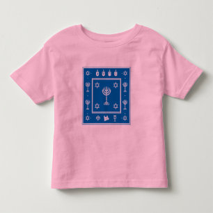 Camiseta Infantil Hanukkah Motif Blue Todler Long Sleeve Tshirt