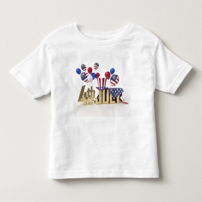 Camiseta Infantil Happy 4th of July USA (Frente)