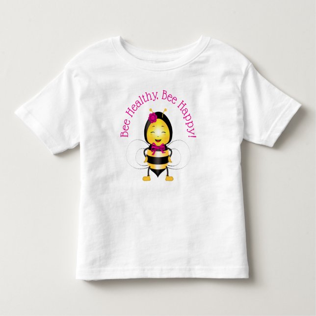 Camiseta Infantil Happy Bee Girl Toddler T-Shirt (Frente)