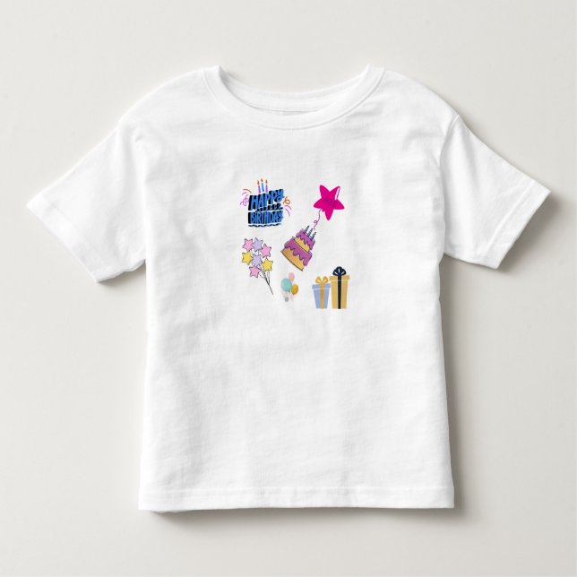 Camiseta Infantil Happy Birthday Bear Celebration" or "Birthday Bear (Frente)