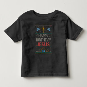 Camiseta Infantil Happy Birthday Jesus Ugly Chrismas Sweater