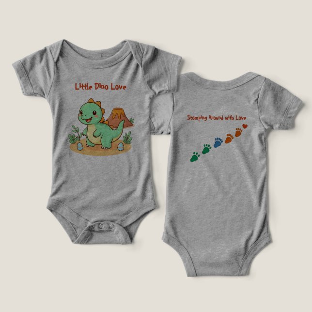 Camiseta Infantil Happy Dino na Moda (Design Frente e Verso)