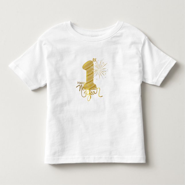 Camiseta Infantil Happy First New Year Baby T-Shirt (Frente)