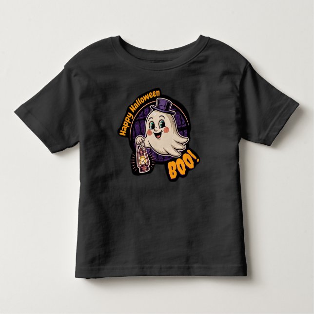 Camiseta Infantil Happy Halloween Ghost – Cute Boo Lantern Spirit 👻 (Frente)