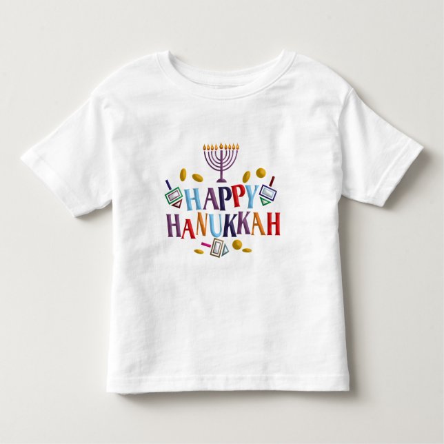 Camiseta Infantil Happy Hanukkah (Frente)