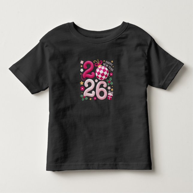 Camiseta Infantil Happy New Year 2026 Family Matching Collection (Frente)