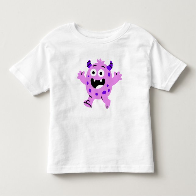 Camiseta Infantil Happy Purple Monster Kids (Frente)