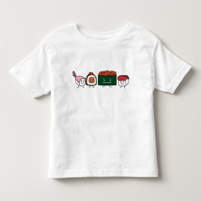 Camiseta Infantil Happy Sushi Brothers arroz Japonês salmão de camar (Frente)