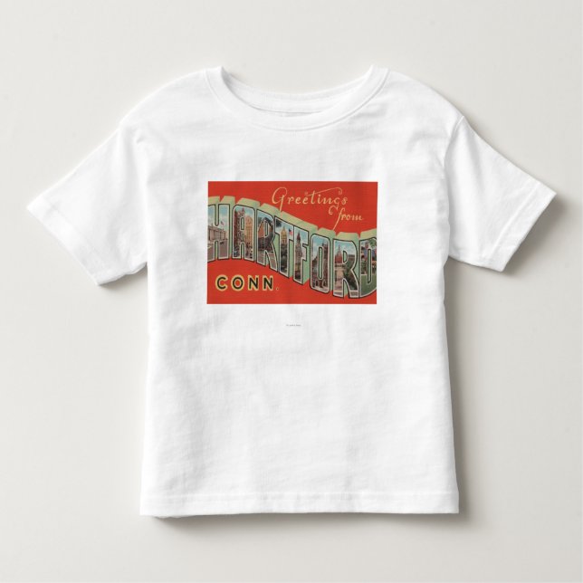Camiseta Infantil Hartford, Connecticut - grandes cenas 4 da letra (Frente)