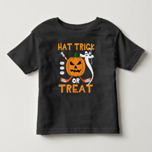 Camiseta Infantil Hat Trick ou Truque de Halloween de Hóquei