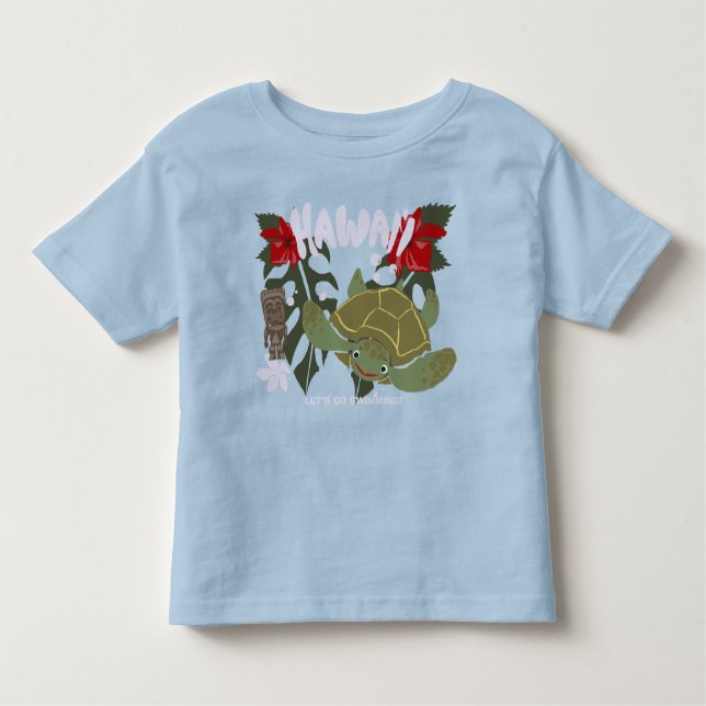 Camiseta Infantil Hawaii Cute Tropical Sea Turtle (Frente)