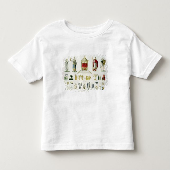 Camiseta Infantil Hebraico Levi, padre, rei e soldado com sagrado (Frente)