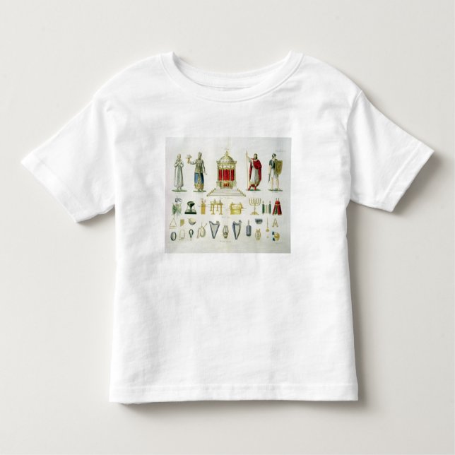 Camiseta Infantil Hebraico Levi, padre, rei e soldado com sagrado (Frente)