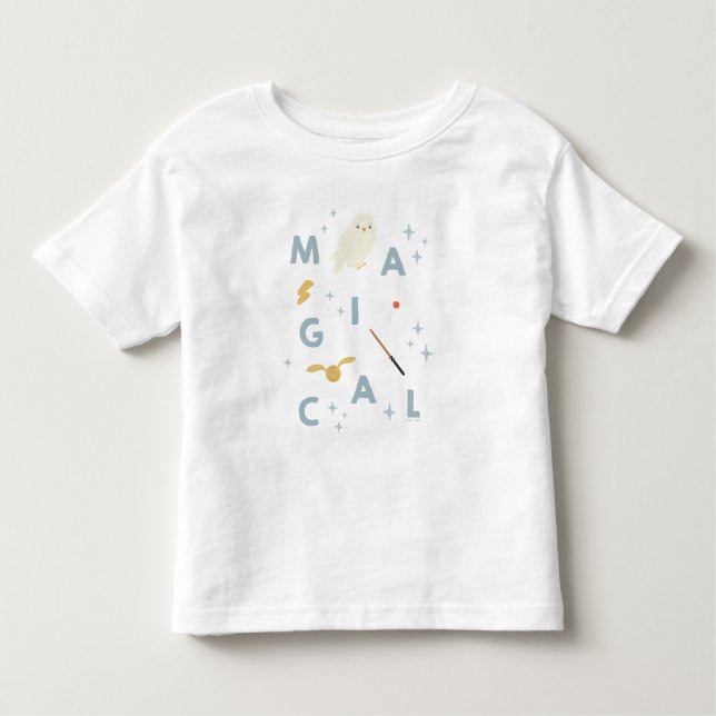 Camiseta Infantil Hedwigh "Magical" Typography Graphic (Frente)