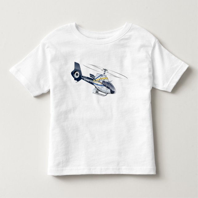Camiseta Infantil Helicóptero de desenho animado (Frente)