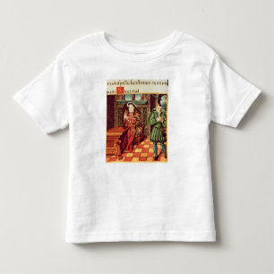 Camiseta Infantil Henry VIII que jogam uma harpa com seu tolo vai