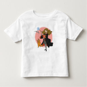Camiseta Infantil Hermione e Crookshanks Wingardium Leviosa
