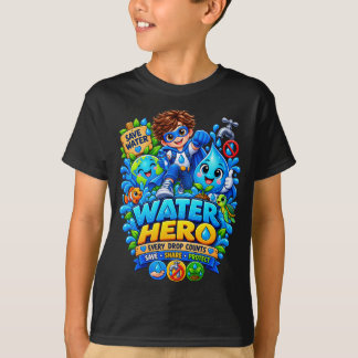 Camiseta Infantil Herói da Água Economize Água