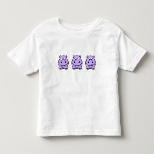 Camiseta Infantil Hipopótamo bonito da lavanda
