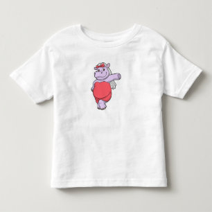 Camiseta Infantil Hipopótamo como Noiva com Véu e Laço