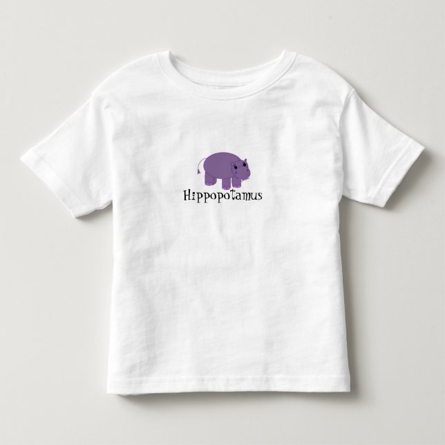 Camiseta Infantil Hipopótamo Roxo (Frente)