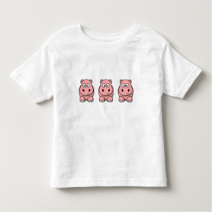 Camiseta Infantil Hippo Rosa Bonito