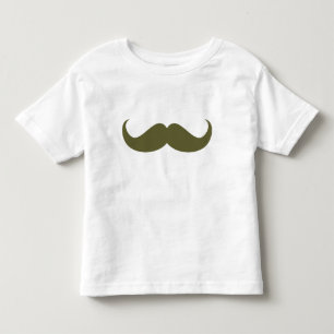Camiseta Infantil Hipster Verde Mustache Toddler Tee