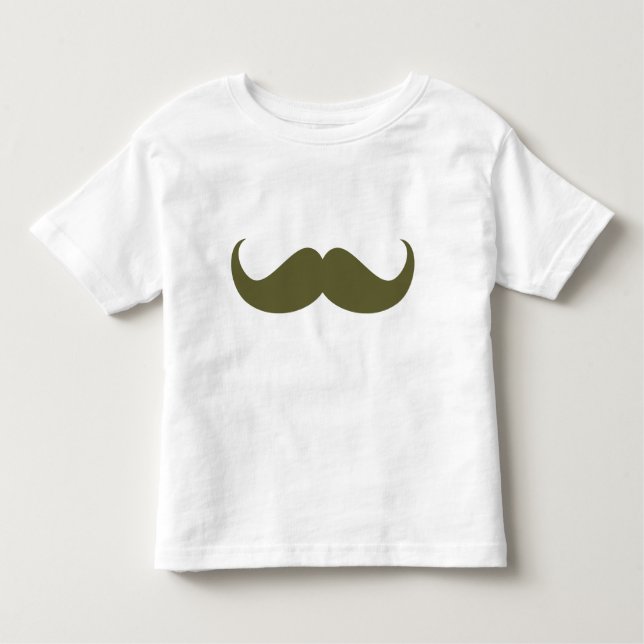 Camiseta Infantil Hipster Verde Mustache Toddler Tee (Frente)