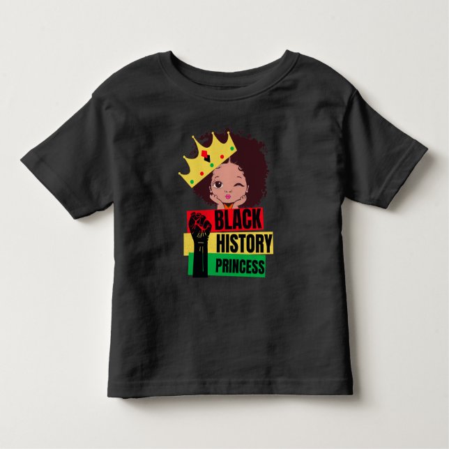 Camiseta Infantil História Negra Mês Princesa Menina Negra Magia (Frente)