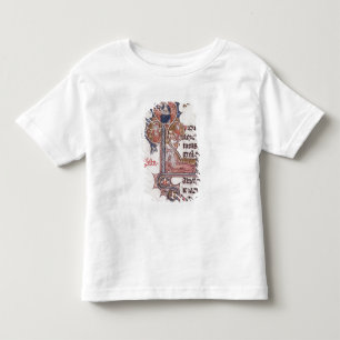 Camiseta Infantil Historiated rubrica "L" que descreve a árvore de