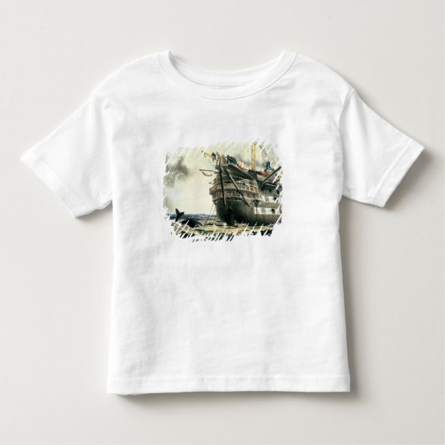 Camiseta Infantil HMS Agamemnon que coloca o cabo atlântico (Frente)